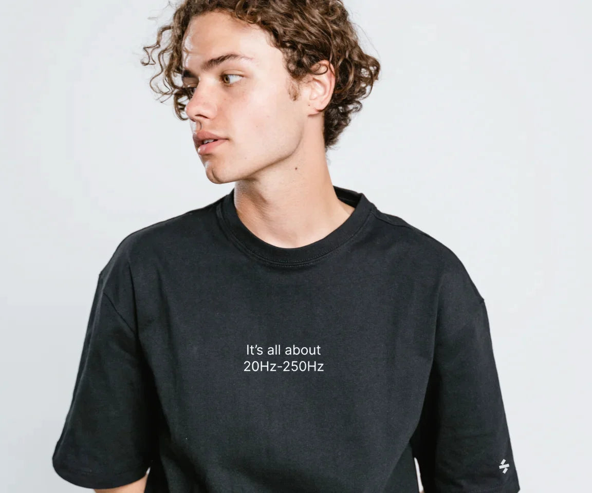 Unisex T-shirt “It’a all about 20Hz - 250Hz” | Black